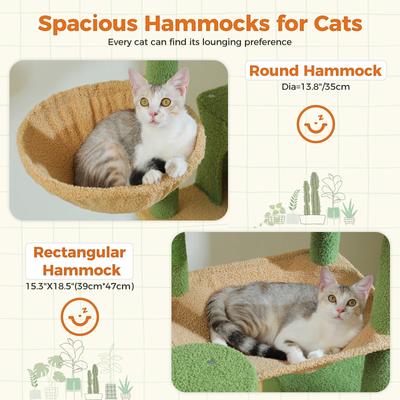 Show full view: PAWZ Road 69-in Large Hammock Polyester Cat Tree & Condo, Green slide 5 of 9