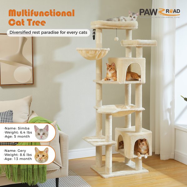 PAWZ Road 69-in Large Hammock Polyester Cat Tree & Condo