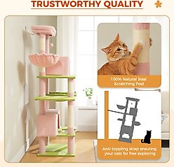 PAWZ Road 66-in Multi-Level Polyester Cat Tree & Condo, Large, Pink slide 2 of 8