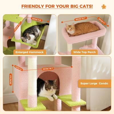 Show full view: PAWZ Road 66-in Multi-Level Polyester Cat Tree & Condo, Large, Pink slide 5 of 11