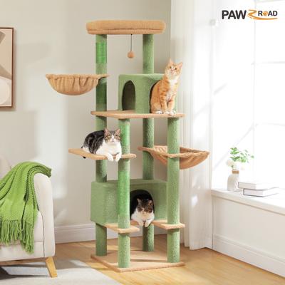 Show full view: PAWZ Road 66-in Multi-Level Polyester Cat Tree & Condo, Large, Green slide 8 of 10