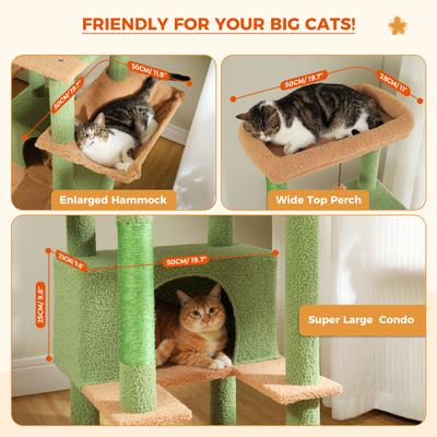 Show full view: PAWZ Road 66-in Multi-Level Polyester Cat Tree & Condo, Large, Green slide 4 of 10