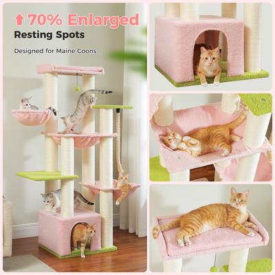 Show full view: PAWZ Road 67-in Large Hammock Polyester Cat Tree & Condo, Large, Pink slide 7 of 11