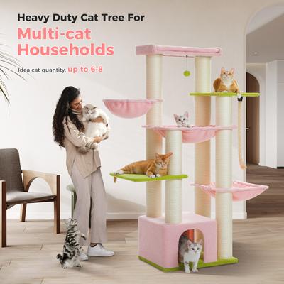 Show full view: PAWZ Road 67-in Large Hammock Polyester Cat Tree & Condo, Large, Pink slide 5 of 11