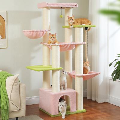 Show full view: PAWZ Road 67-in Large Hammock Polyester Cat Tree & Condo, Large, Pink slide 3 of 11
