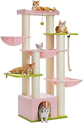 PAWZ Road 67-in Large Hammock Polyester Cat Tree & Condo, Large, Pink