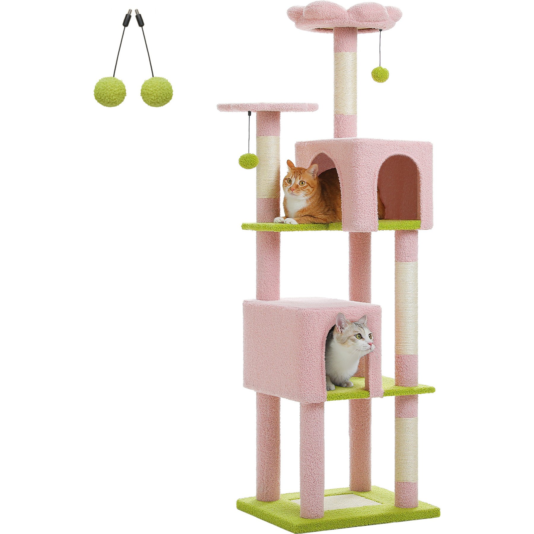PAWZ Road 62-in Polyester Cat Tree & Condo, Pink