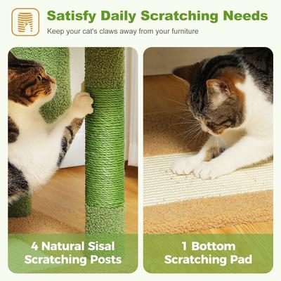 Show full view: PAWZ Road 62-in Polyester Cat Tree & Condo, Green slide 7 of 10