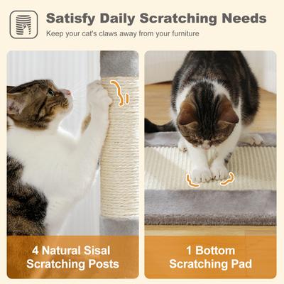 Show full view: PAWZ Road 62-in Polyester Cat Tree & Condo, Gray slide 5 of 10