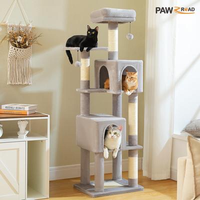 Show full view: PAWZ Road 62-in Polyester Cat Tree & Condo, Gray slide 2 of 10
