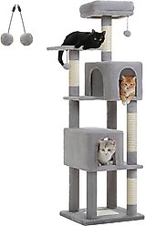 PAWZ Road 62-in Polyester Cat Tree & Condo, Gray