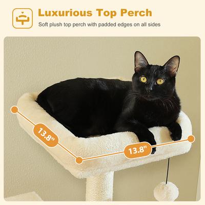Show full view: PAWZ Road 62-in Polyester Cat Tree & Condo, Beige slide 4 of 10