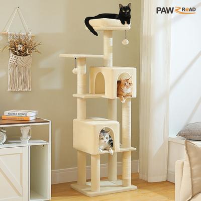 Show full view: PAWZ Road 62-in Polyester Cat Tree & Condo, Beige slide 2 of 10