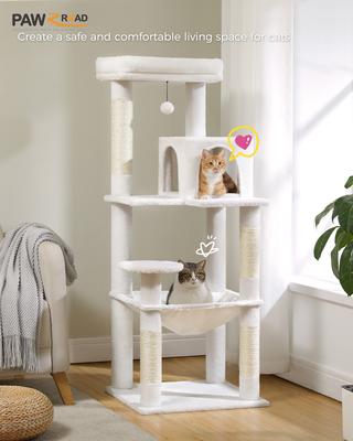 Show full view: PAWZ Road 56.3-in Large Hammock Polyester Cat Tree & Condo, Large, White slide 8 of 11