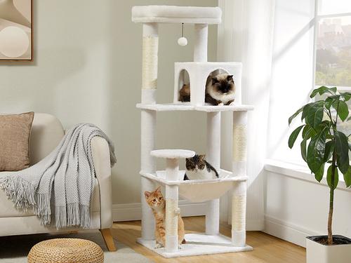 Show full view: PAWZ Road 56.3-in Large Hammock Polyester Cat Tree & Condo, Large, White slide 7 of 11