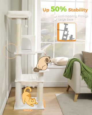 Show full view: PAWZ Road 56.3-in Large Hammock Polyester Cat Tree & Condo, Large, White slide 4 of 11
