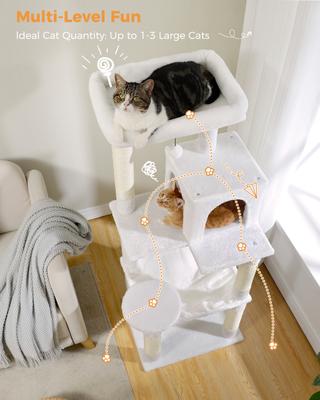 Show full view: PAWZ Road 56.3-in Large Hammock Polyester Cat Tree & Condo, Large, White slide 2 of 11
