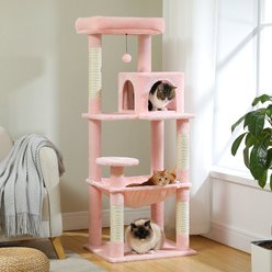 PAWZ Road 56.3-in Large Hammock Polyester Cat Tree & Condo, Large, Light slide 2 of 9