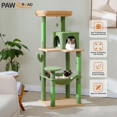 Show full view: PAWZ Road 56.3-in Large Hammock Polyester Cat Tree & Condo, Large, Green slide 10 of 13