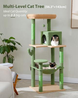 Show full view: PAWZ Road 56.3-in Large Hammock Polyester Cat Tree & Condo, Large, Green slide 3 of 13