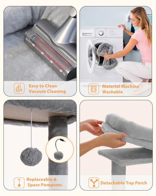 Show full view: PAWZ Road 56.3-in Large Hammock Polyester Cat Tree & Condo, Large, Gray slide 7 of 12