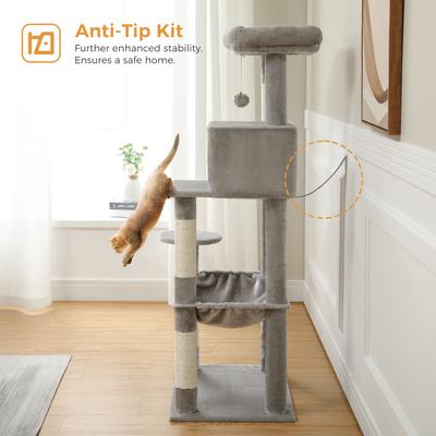 PAWZ Road 56.3-in Large Hammock Polyester Cat Tree & Condo, Large
