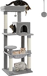 PAWZ Road 56.3-in Large Hammock Polyester Cat Tree & Condo, Large, Gray
