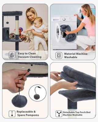 Show full view: PAWZ Road 56.3-in Large Hammock Polyester Cat Tree & Condo, Large, Dark slide 9 of 12