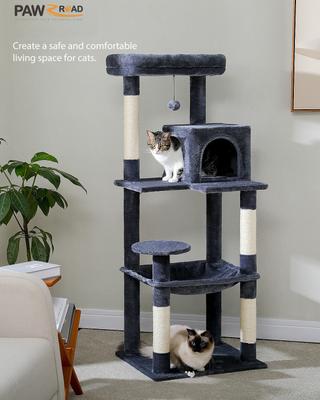PAWZ Road 56.3-in Large Hammock Polyester Cat Tree & Condo, Large