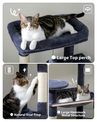 PAWZ Road 56.3-in Large Hammock Polyester Cat Tree & Condo, Large