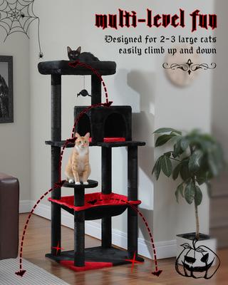 Show full view: PAWZ Road 56.3-in Large Hammock Polyester Cat Tree & Condo, Large, Black slide 7 of 11