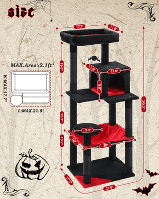Show full view: PAWZ Road 56.3-in Large Hammock Polyester Cat Tree & Condo, Large, Black slide 6 of 11