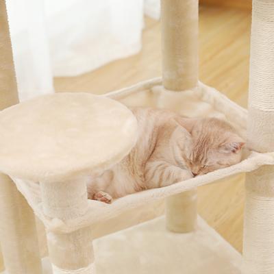 Show full view: PAWZ Road 56.3-in Large Hammock Polyester Cat Tree & Condo, Large, Beige slide 9 of 12