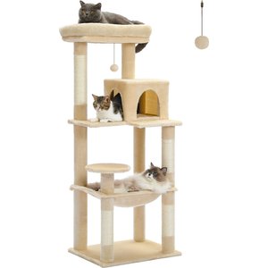 PAWZ Road 56.3-in Large Hammock Polyester Cat Tree & Condo, Large, Beige