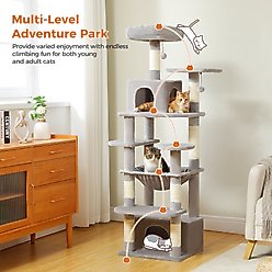 PAWZ Road 64-in Large Hammock Fleece Cat Tree & Condo, Medium, Gray slide 2 of 8
