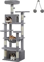 PAWZ Road 64-in Large Hammock Fleece Cat Tree & Condo, Medium, Gray