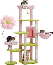 PAWZ Road 59-in Multi-Level Large Hammock Polyester Cat Tree & Condo, Pink