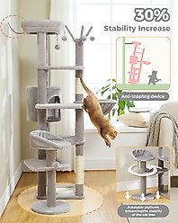 PAWZ Road 59-in Multi-Level Large Hammock Polyester Cat Tree & Condo, Gray slide 2 of 8