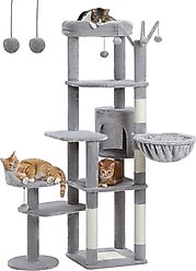 PAWZ Road 59-in Multi-Level Large Hammock Polyester Cat Tree & Condo, Gray