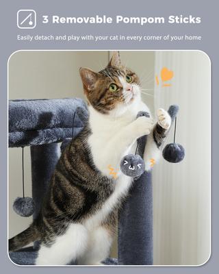 Show full view: PAWZ Road 59-in Multi-Level Large Hammock Polyester Cat Tree & Condo, Dark Gray slide 7 of 11