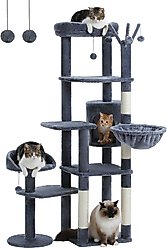 PAWZ Road 59-in Multi-Level Large Hammock Polyester Cat Tree & Condo, Dark Gray