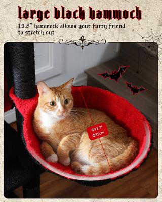 Show full view: PAWZ Road 59-in Multi-Level Large Hammock Polyester Cat Tree & Condo, Black slide 6 of 11