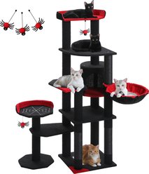 PAWZ Road 59-in Multi-Level Large Hammock Polyester Cat Tree & Condo, Black