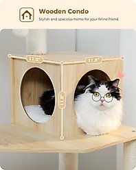 PAWZ Road 56.3-in Large Hammock Wooden Polyester Cat Tree & Condo, Wood Beige, Large slide 2 of 8