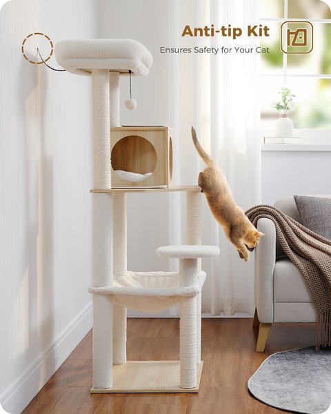 PAWZ Road 56.3-in Polyester Cat Tree & Condo, Large