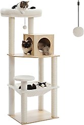 PAWZ Road 56.3-in Large Hammock Wooden Polyester Cat Tree & Condo, Wood Beige, Large