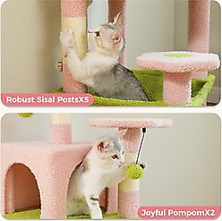 PAWZ Road 54-in Large Hammock Fleece Cat Tree & Condo, Small, Pink slide 2 of 7