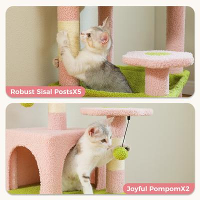 Show full view: PAWZ Road 54-in Large Hammock Fleece Cat Tree & Condo, Small, Pink slide 8 of 11