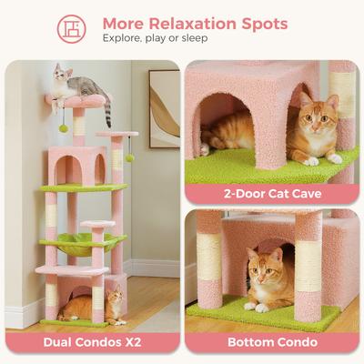 Show full view: PAWZ Road 54-in Large Hammock Fleece Cat Tree & Condo, Small, Pink slide 6 of 11