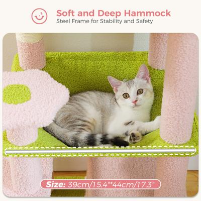 Show full view: PAWZ Road 54-in Large Hammock Fleece Cat Tree & Condo, Small, Pink slide 5 of 11